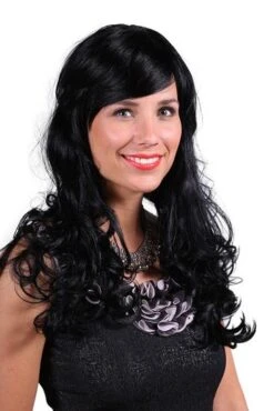 Pruik Shirley Zwart Deluxe