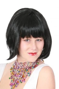 Bobline Pruik Zwart Sensation Kort Model