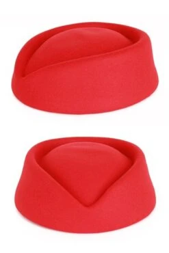 Stewardess Hoedje Wolvilt Rood