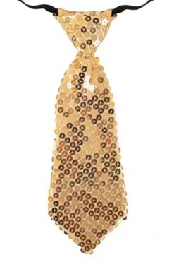 Stropdas Glitter Pailletten Goud