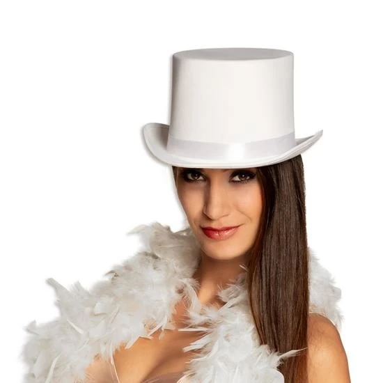 Boland Hoge Hoed Wit Satijn Luxe 1 Boland Hoge Hoed Wit Satijn Luxe