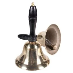 Kerstman Bel Groot 18 Cm Goudkleurig