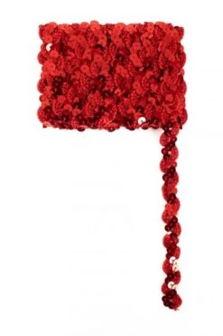 Paillettenband Golvend Rood 3 Meter