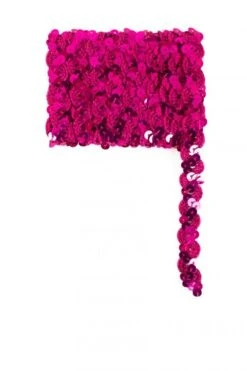 Paillettenband Golvend Donker Roze 3 Meter
