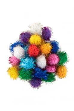 Pom Pom Glitter Balletjes 2 Cm