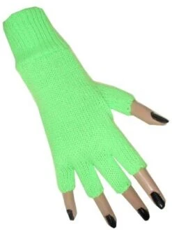 Vingerloze Handschoenen Neon Groen -Party Supplies Verkoop 1455303191
