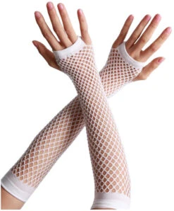 Net Handschoenen Lang Wit