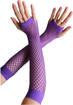 Net Handschoenen Lang Paars