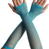 Net Handschoenen Lang Turquoise