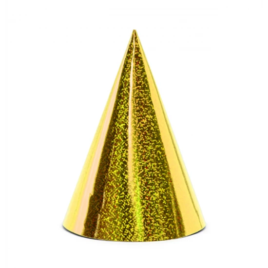 Feesthoedjes Holografisch Goud 6 Stuks 1 Feesthoedjes Holografisch Goud 6 Stuks