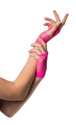 Net Handschoenen Kort Roze