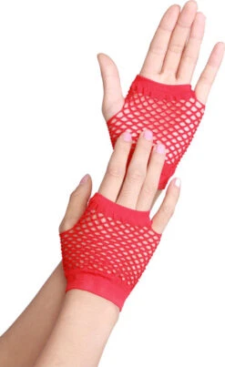 Net Handschoenen Kort Rood