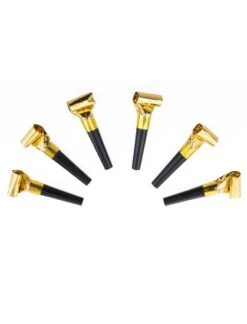 Roltongen Metallic Goud-zwart 6 Stuks