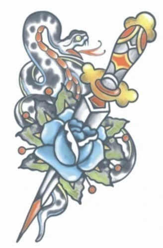 Tattoo Vintage Snake Dagger 1910 1 Tattoo Vintage Snake Dagger 1910