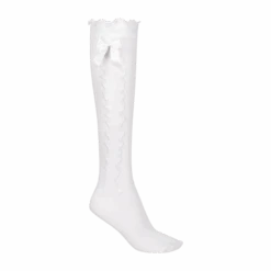 Trachten Kniekousen Wit Met Strik