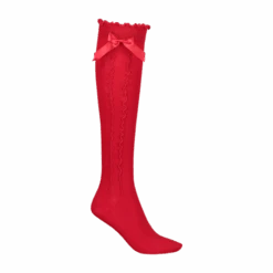 Trachten Kniekousen Rood Met Strik