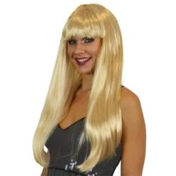 Pony Pruik Blond Lang Stijl Haar