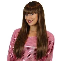 Pony Pruik Bruin Lang Stijl Haar