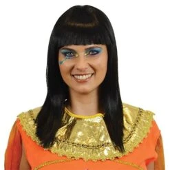 Pruik Zwart Met Pony Cleopatra