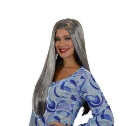 Pruik Mariska Lang Grijs