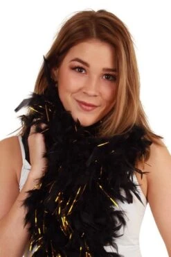 Boa Zwart Met Goud Lurex 75 Gram 180 Cm
