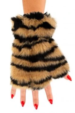 Vingerloze Handschoenen Pluche Tijger