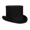 Hoge Hoed Zwart Wolvilt 14 Cm