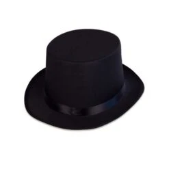 Hoge Hoed Zwart Satijn
