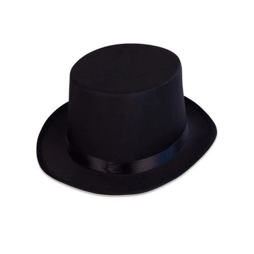 Hoge Hoed Zwart Satijn 1 Hoge Hoed Zwart Satijn