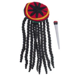 Joint Met Rasta Vlechten Aan Gekleurde Baret
