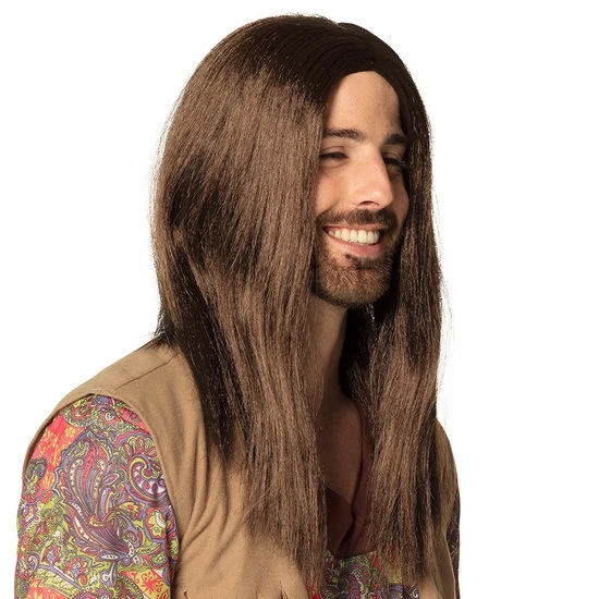 Boland Pruik John Lennon, Lang Donkerbruin Met Scheiding 2 Boland Pruik John Lennon, Lang Donkerbruin Met Scheiding - Afbeelding 2