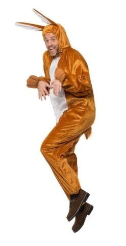 Paashaas Kostuum Bruin-wit