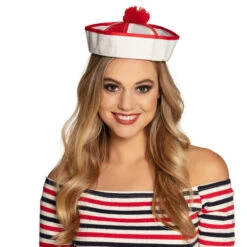 Boland Navy Cap Marine Populair Rood-wit