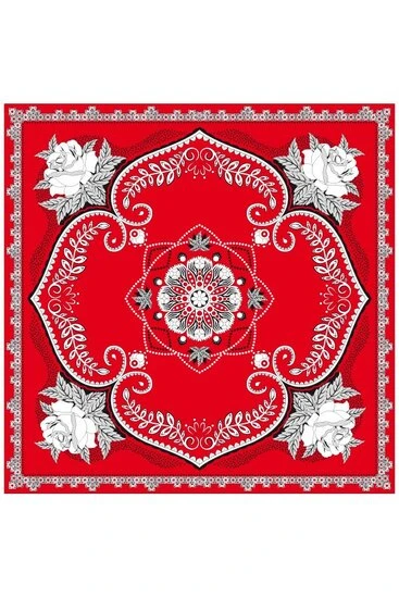 Boerenzakdoek Rood Met Bloemen Motief 1 Boerenzakdoek Rood Met Bloemen Motief