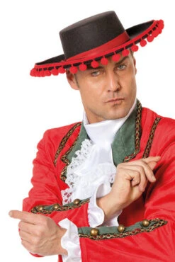 Spaanse Hoed Zwart Met Rode Rand -Party Supplies Verkoop 1938322752