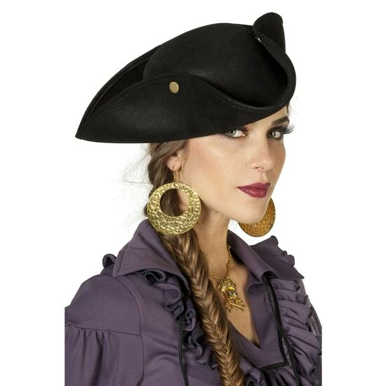 Piratenhoed Zwart 2 Piratenhoed Zwart - Afbeelding 2