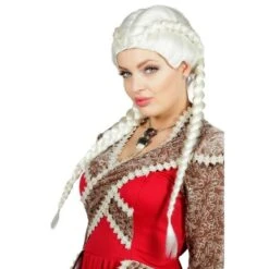 Pruik Met Twee Vlechten Wit