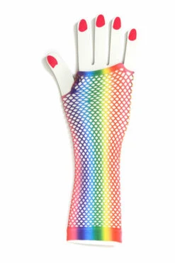 Net Handschoenen Lang Regenboog