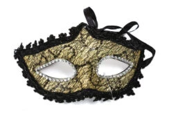 Venetiaanse Masker Goud-zwart Met Kant