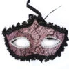 Venetiaanse Masker Roze-zwart Met Kant