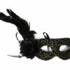 Venetiaanse Masker Goud-zwart Met Veren