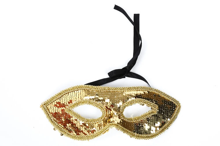 Venetiaanse Masker Goud Pailletten 1 Venetiaanse Masker Goud Pailletten