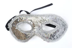 Venetiaanse Masker Zilver Pailletten