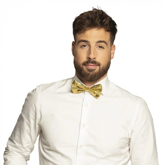 Boland Vlinderstrik Glitter Goud 2 Boland Vlinderstrik Glitter Goud - Afbeelding 2