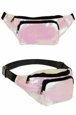 Heuptasje Slangeleer Print Wit