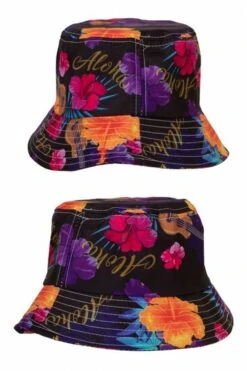 Hawaii Vissershoedje Zwart Met Print