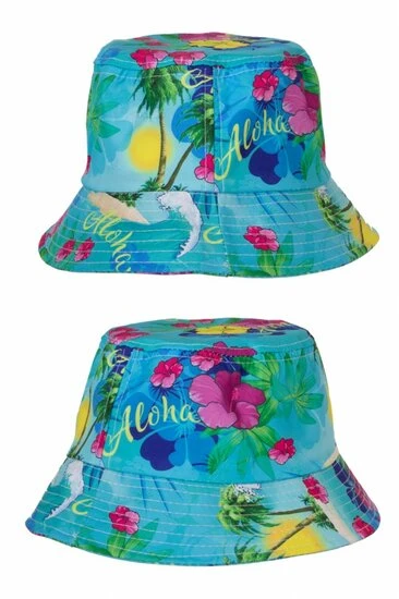 Hawaii Vissershoedje Blauw Met Print 1 Hawaii Vissershoedje Blauw Met Print