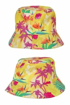 Hawaii Vissershoedje Geel Met Print