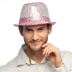 Hoed Popstar Pailletten Roze -Party Supplies Verkoop 1975154928