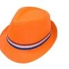Hoed Oranje Met Rood Wit Blauw Band